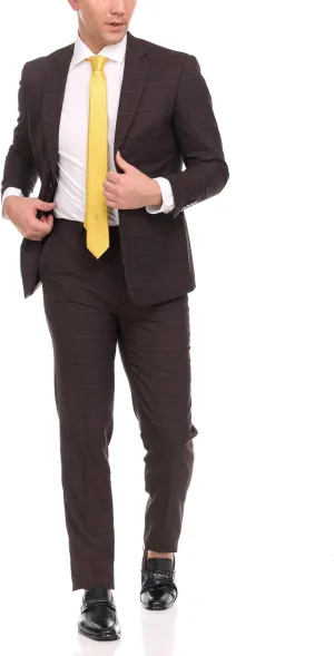 Adam Baker Men's Single Breasted Ultra Slim Fit 2-Piece (Jacket, Trousers) Suit Set