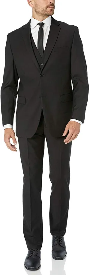 Adam Baker Men's Slim Fit 3-Piece (Jacket, Vets, Trousers) Vested Suit Set - Many Sizes & Colors Available