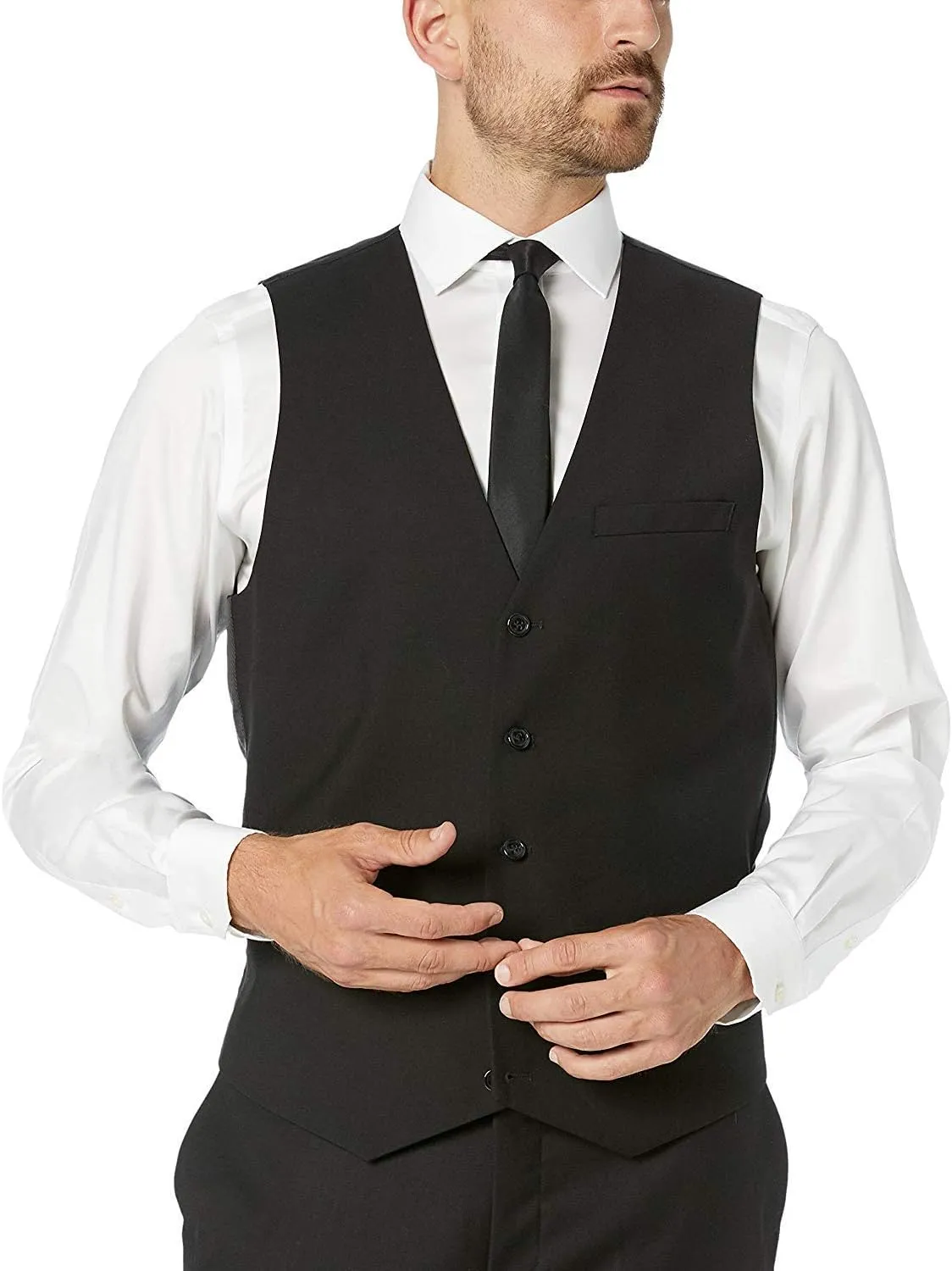 Adam Baker Men's Slim Fit 3-Piece (Jacket, Vets, Trousers) Vested Suit Set - Many Sizes & Colors Available