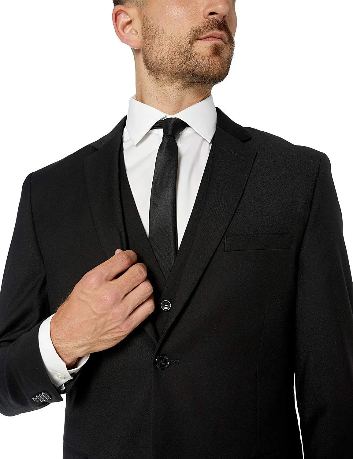Adam Baker Men's Slim Fit 3-Piece (Jacket, Vets, Trousers) Vested Suit Set - Many Sizes & Colors Available