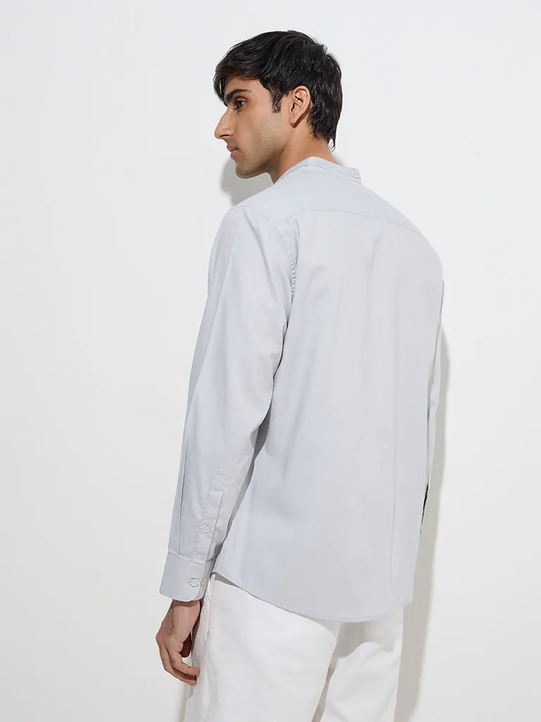 Ascot Light Grey Relaxed-Fit Cotton Shirt