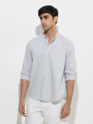 Ascot Light Grey Relaxed-Fit Cotton Shirt