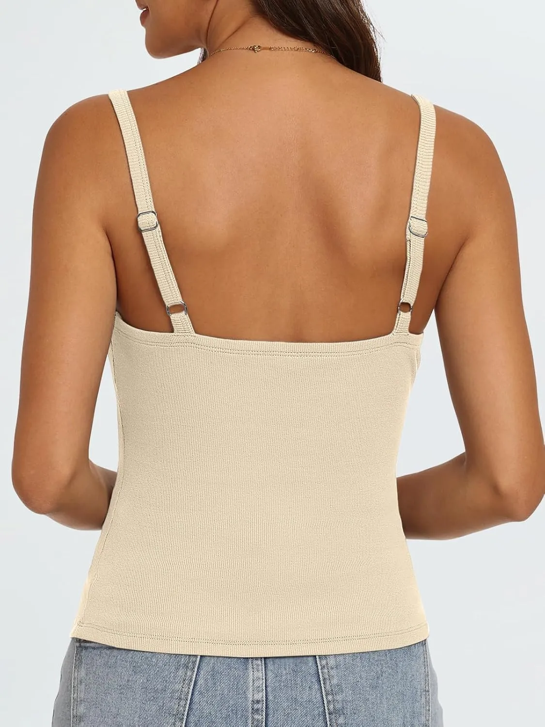 AUTOMET Crop Tank Top Woman Summer V Neck Tube Ribbed Tops Halter Sapghetti Strap Cami Racerback Tees Ladies