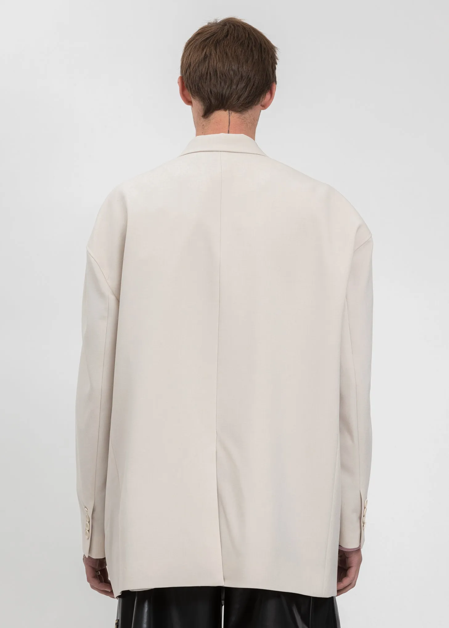 Beige Oversized Single Jacket