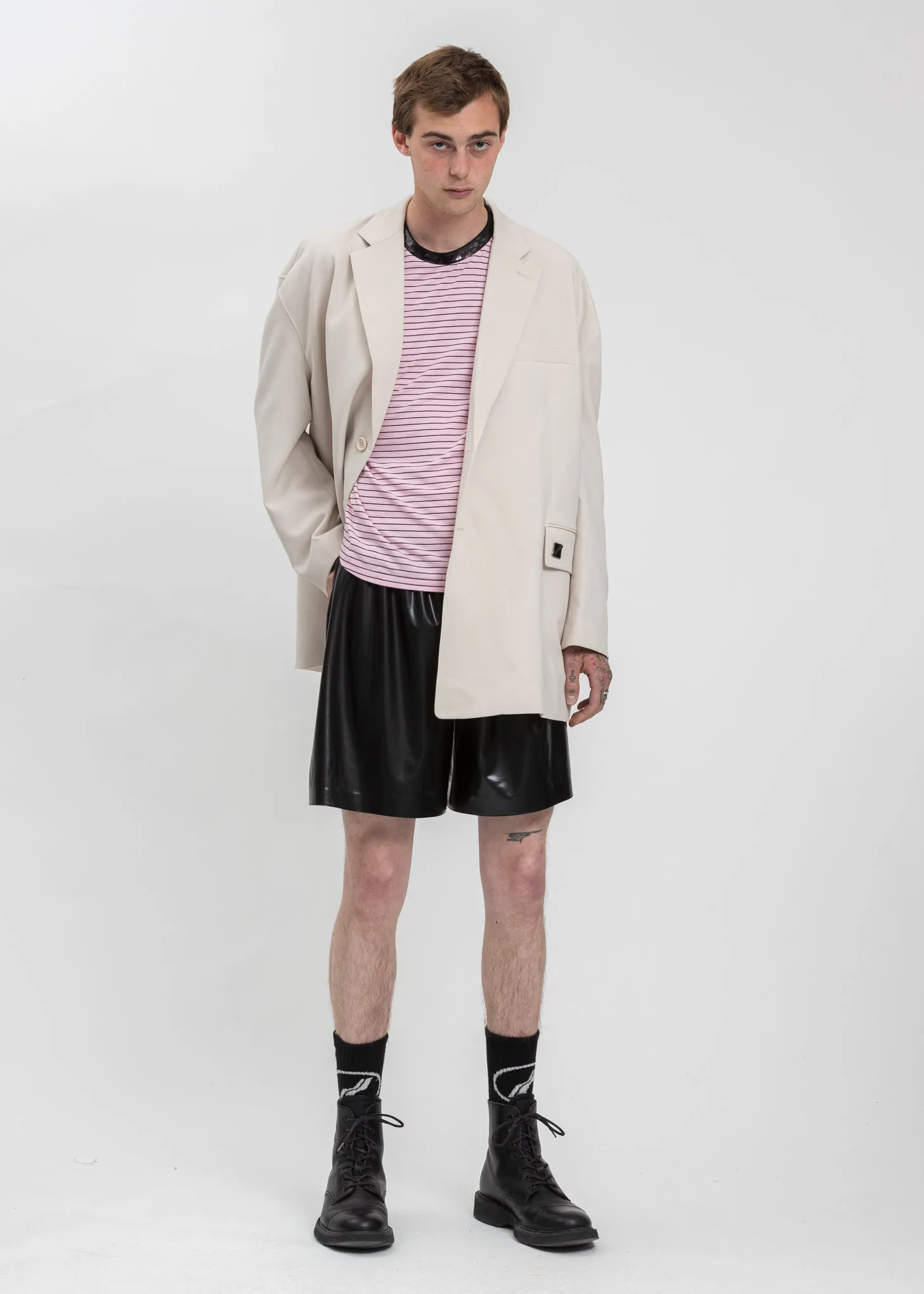 Beige Oversized Single Jacket