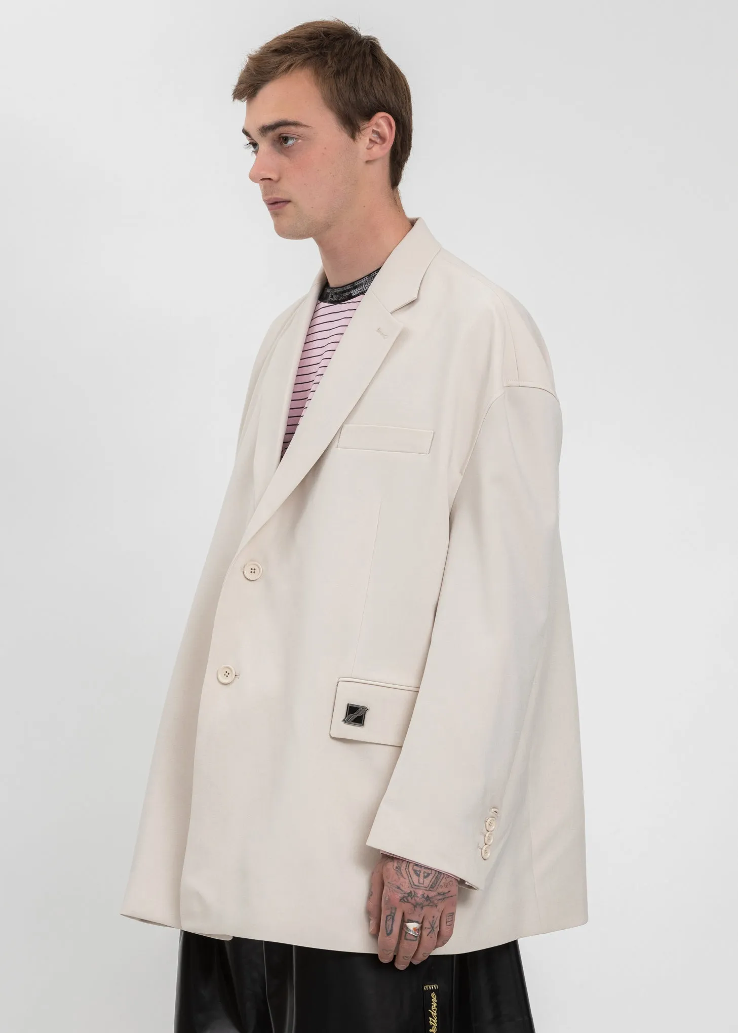 Beige Oversized Single Jacket
