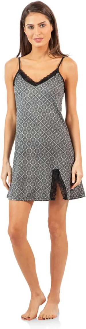 Casual Nights Women's Sleepwear Lace Trim Slip Nightie Chemises
