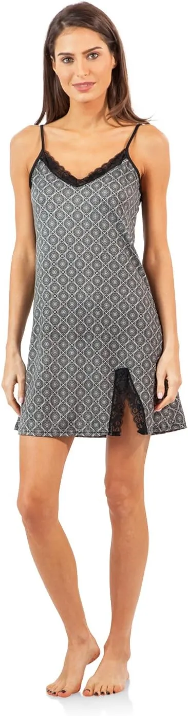 Casual Nights Women's Sleepwear Lace Trim Slip Nightie Chemises