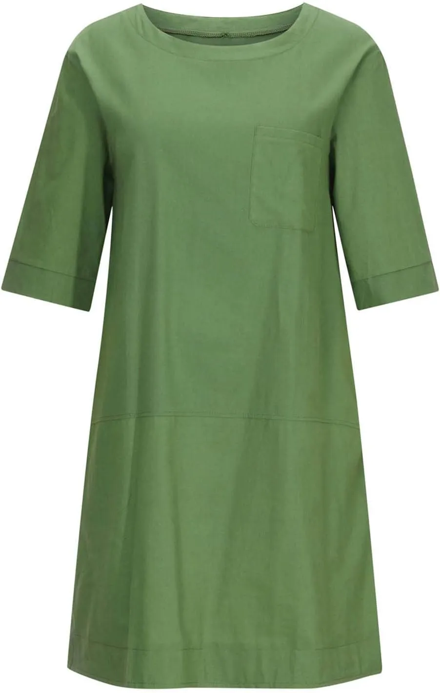 Cotton Linen Dresses for Women Casual Summer 2023 Fashion t-Shirt Midi Dress Half Sleeve Crewneck Loose Baggy Sundress
