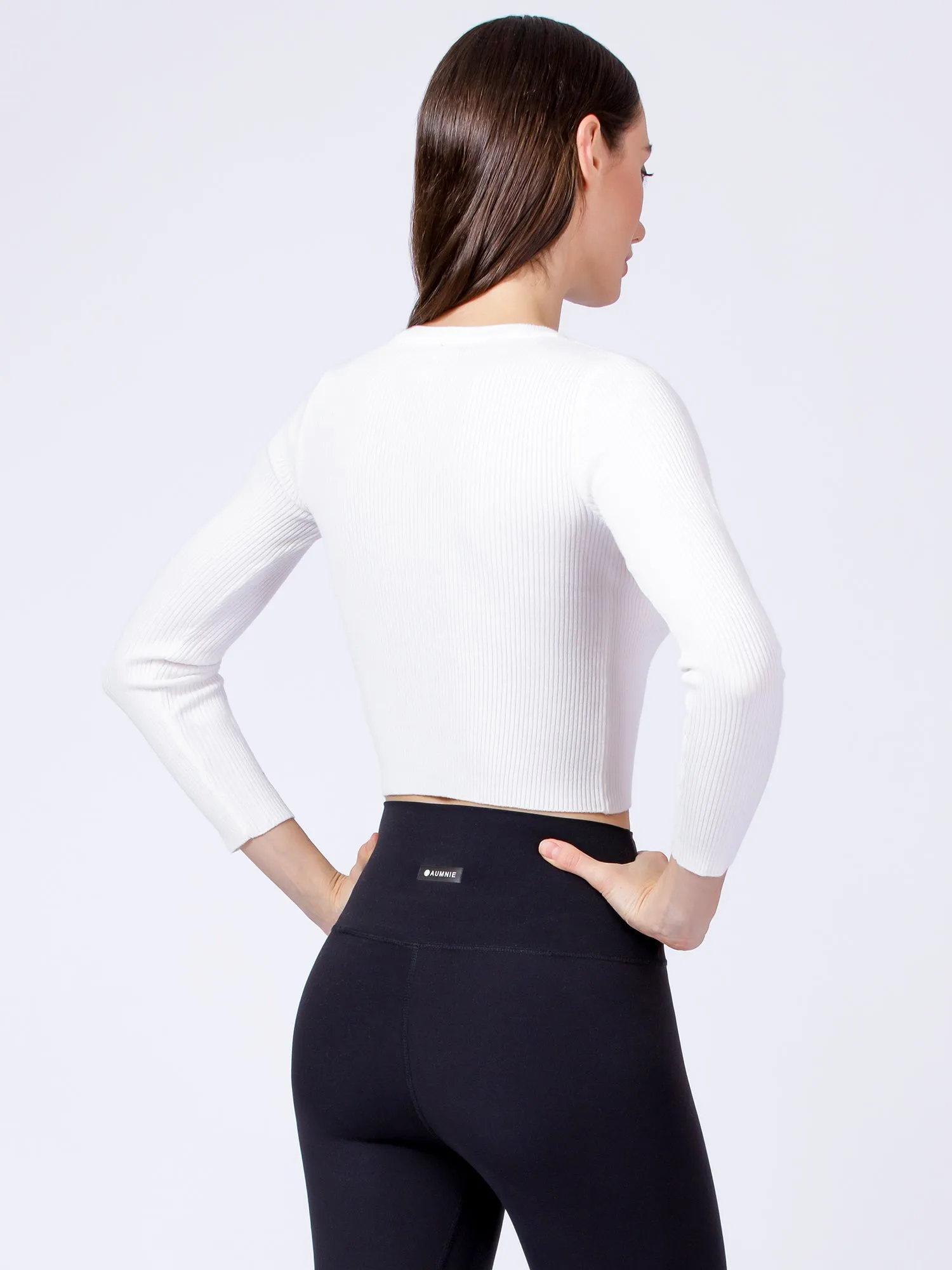 CROPPED HENLEY TEE, WHITE