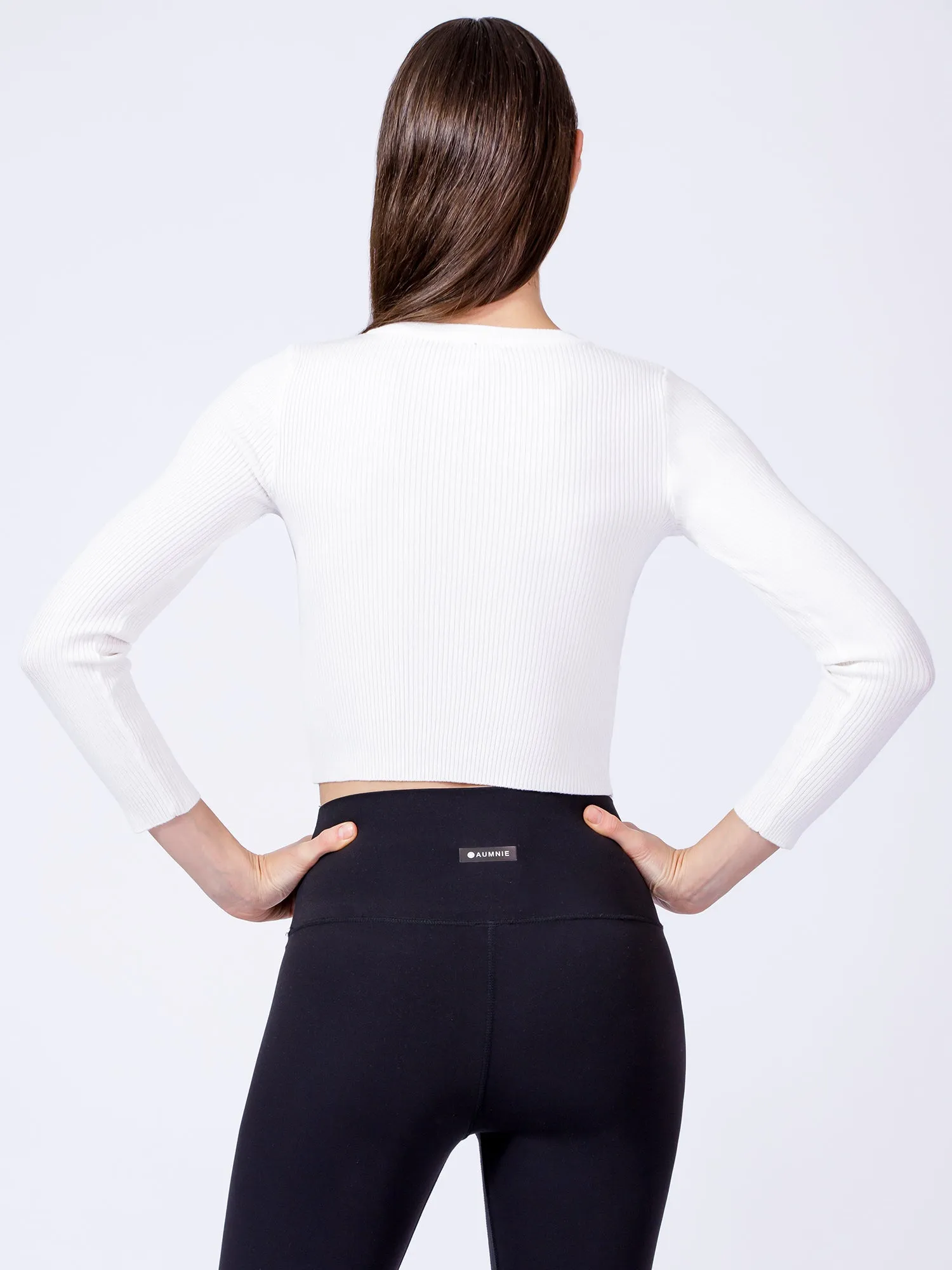 CROPPED HENLEY TEE, WHITE