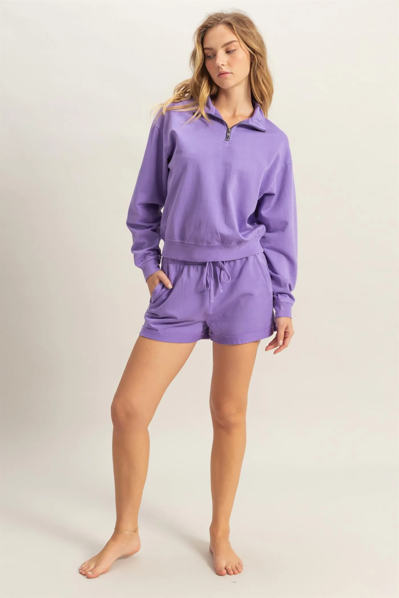 DZ25A871-Half Zip Long Sleeve Sweatshirt