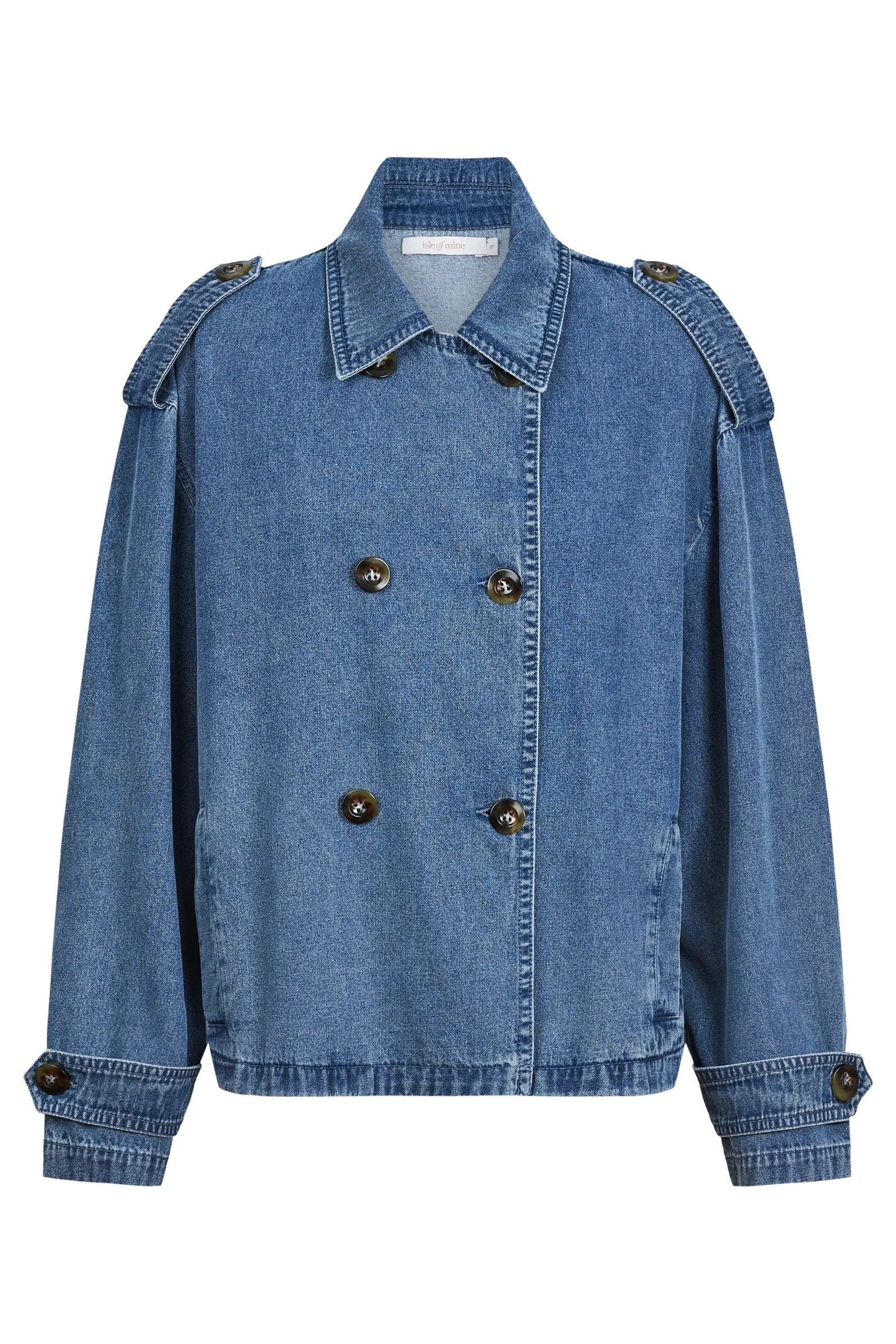 FREYA CROP TRENCH- DENIM