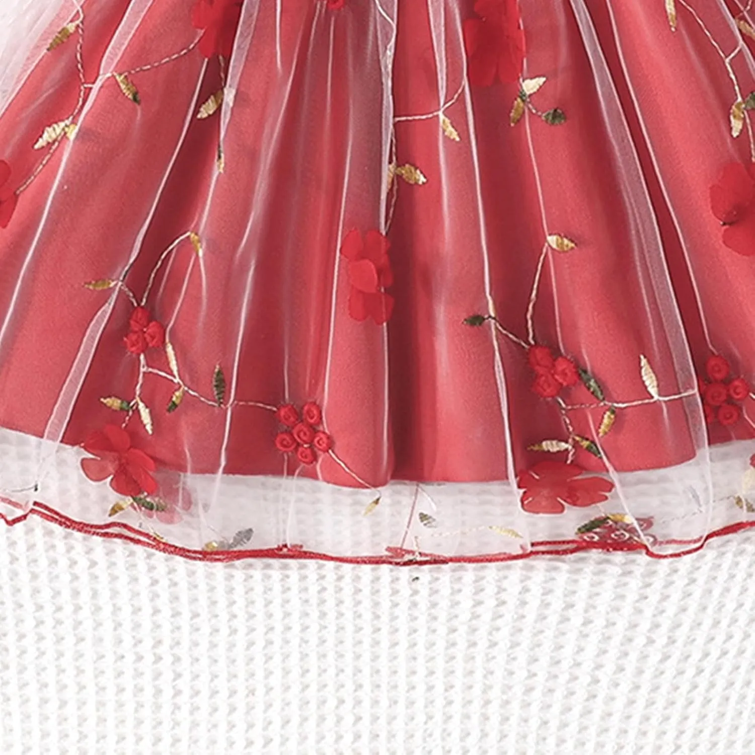 Girls Ruffle One Shoulder Summer Cute Floral Tulle Dress Kids Baby Toddler A-Line Mesh Party Dresses for 2-8 Years