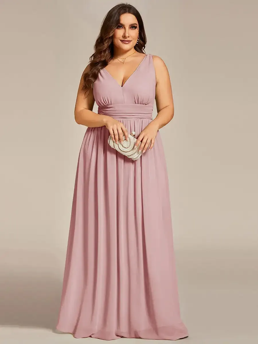 Graceful Plus Size Chiffon Bridesmaid Dress  Perfect A-Line Dress for Weddings