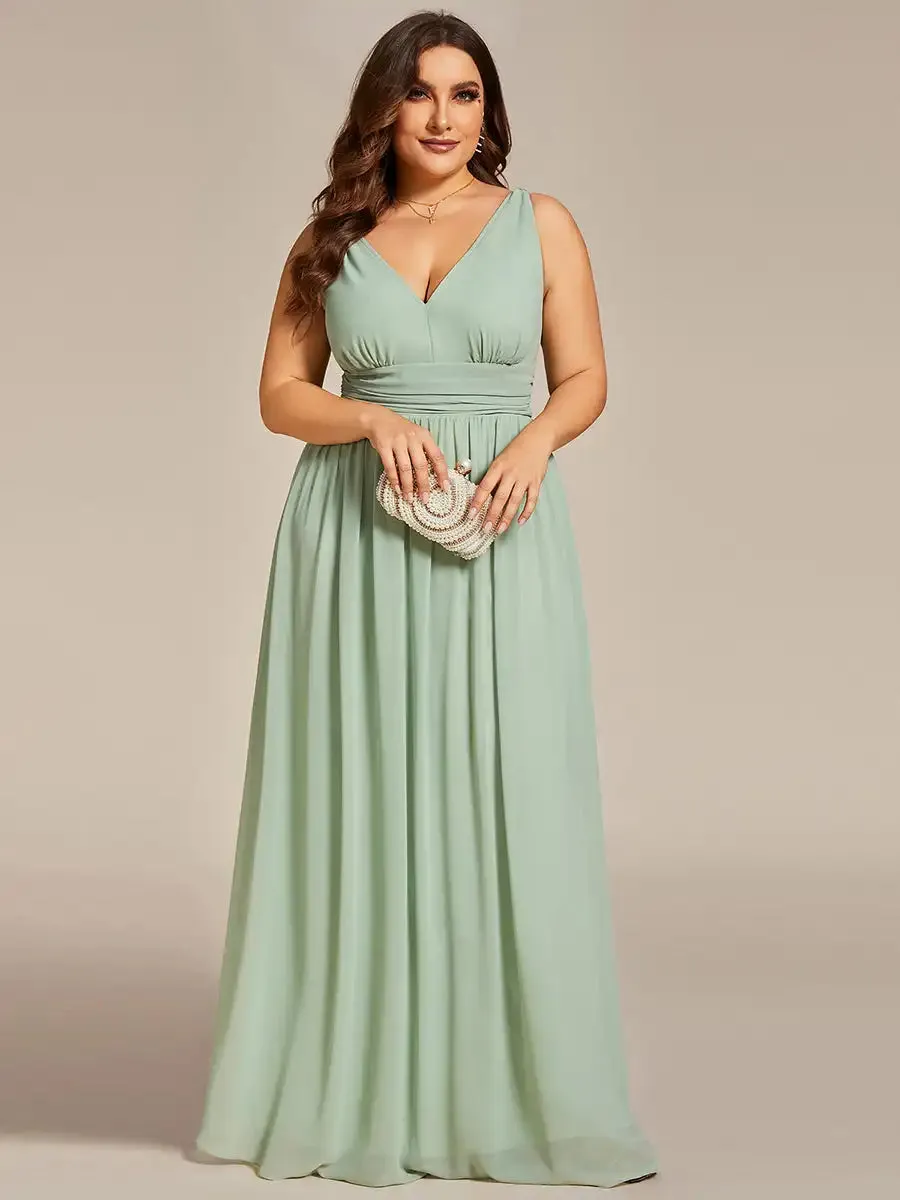 Graceful Plus Size Chiffon Bridesmaid Dress  Perfect A-Line Dress for Weddings