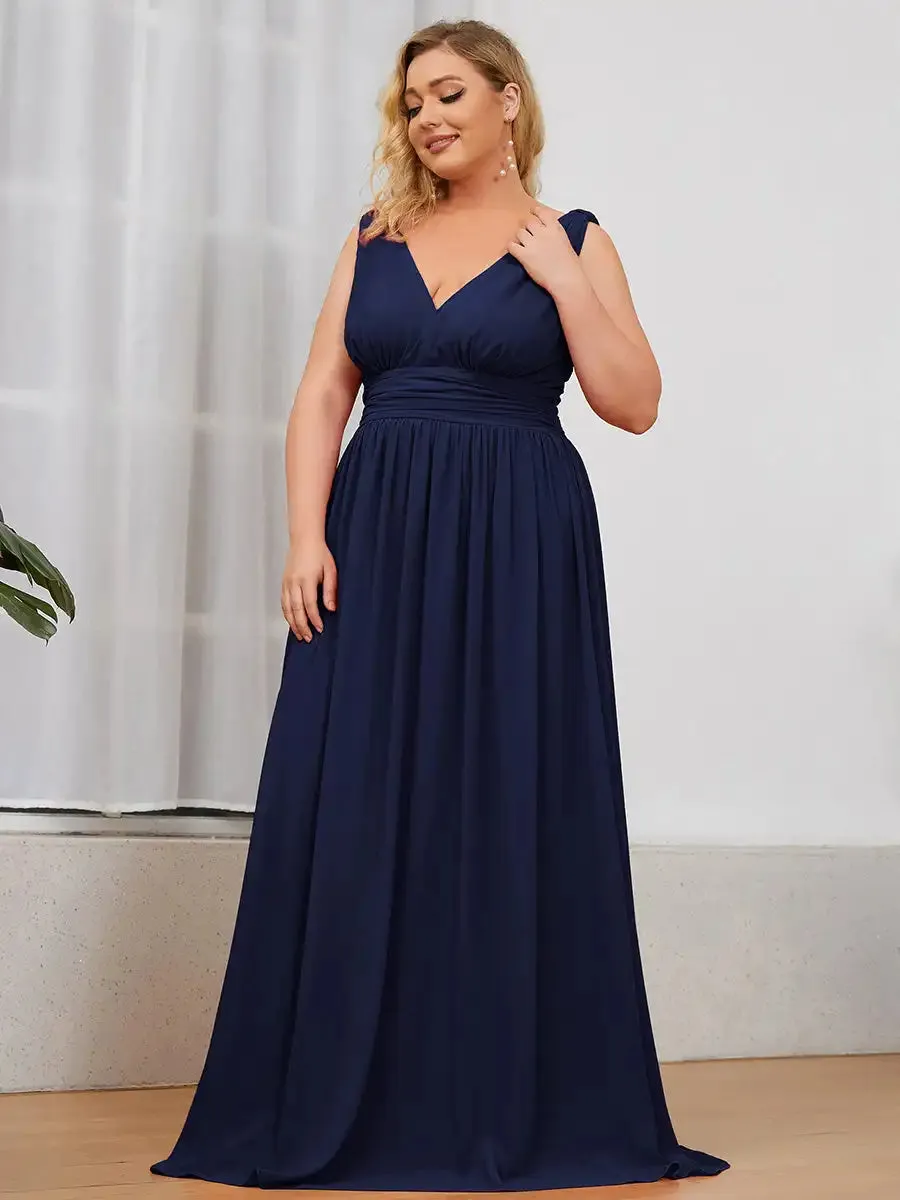 Graceful Plus Size Chiffon Bridesmaid Dress  Perfect A-Line Dress for Weddings