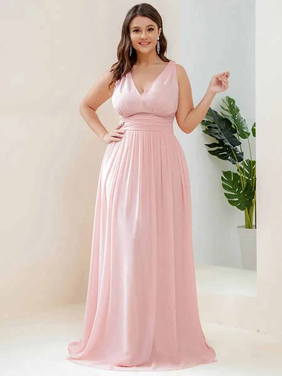Graceful Plus Size Chiffon Bridesmaid Dress  Perfect A-Line Dress for Weddings