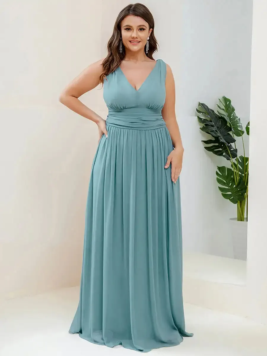 Graceful Plus Size Chiffon Bridesmaid Dress  Perfect A-Line Dress for Weddings