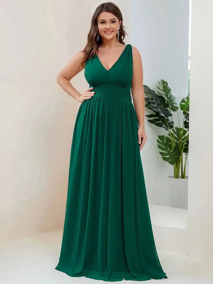 Graceful Plus Size Chiffon Bridesmaid Dress  Perfect A-Line Dress for Weddings