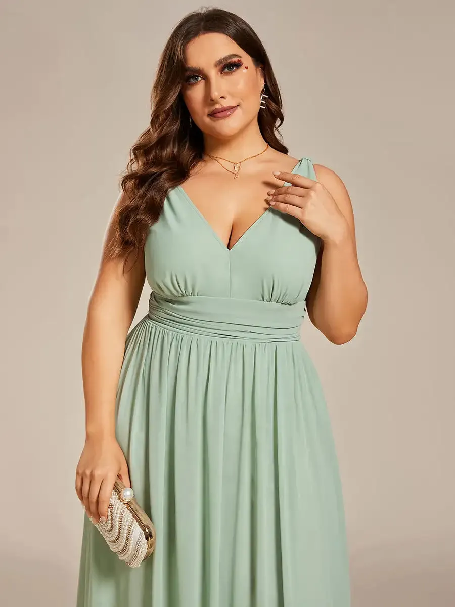 Graceful Plus Size Chiffon Bridesmaid Dress  Perfect A-Line Dress for Weddings