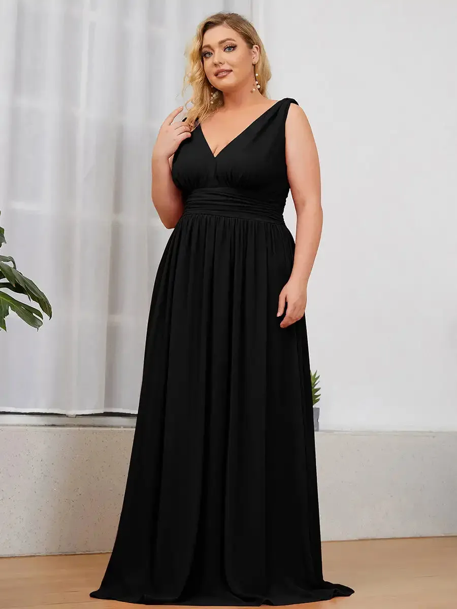 Graceful Plus Size Chiffon Bridesmaid Dress  Perfect A-Line Dress for Weddings