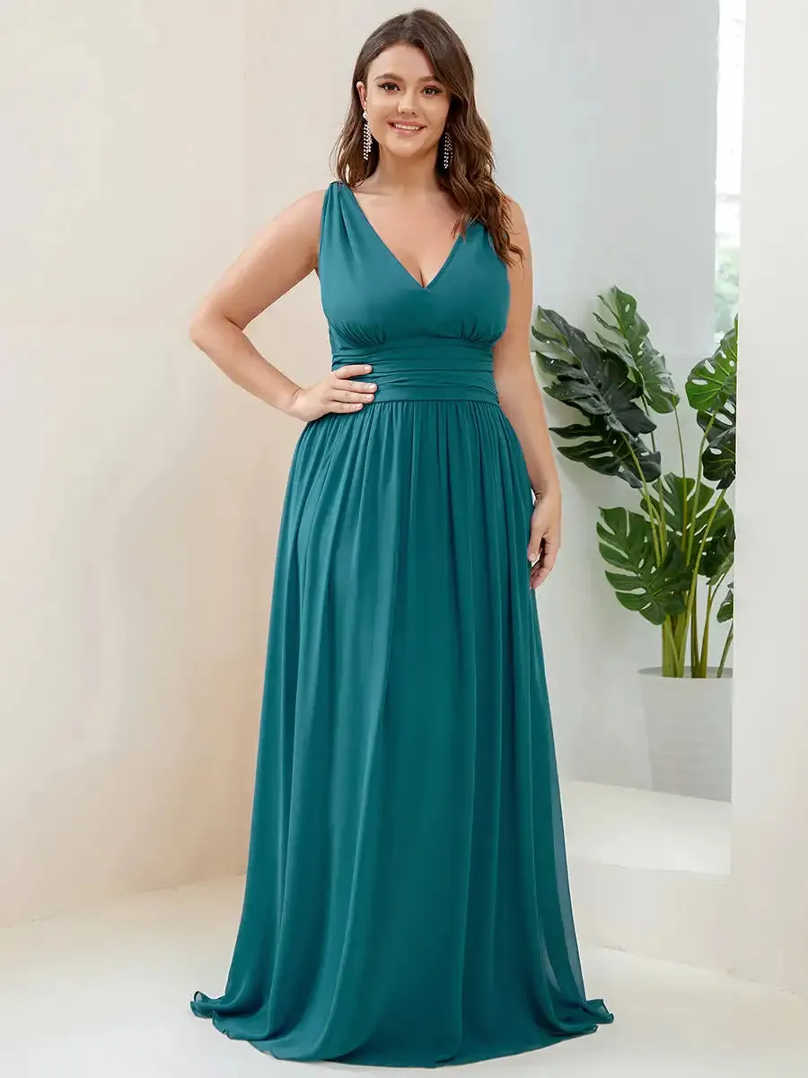 Graceful Plus Size Chiffon Bridesmaid Dress  Perfect A-Line Dress for Weddings
