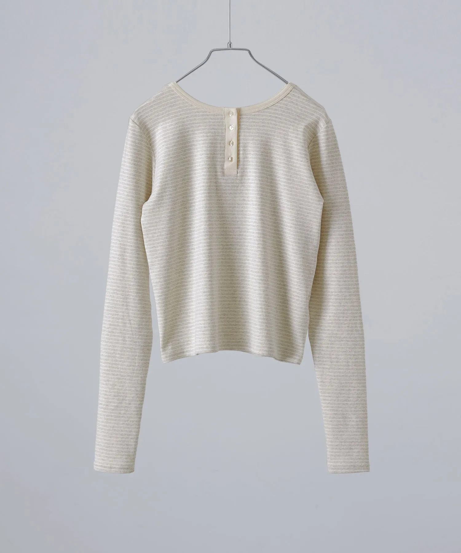 Henley neck 2way border long T