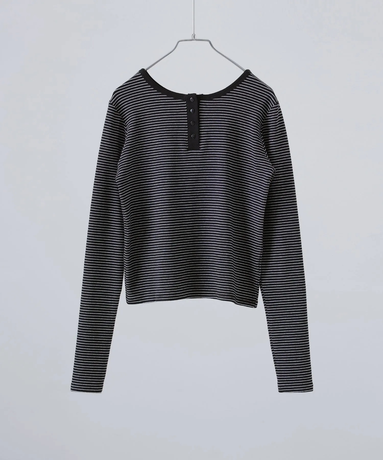 Henley neck 2way border long T