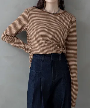 Henley neck 2way border long T