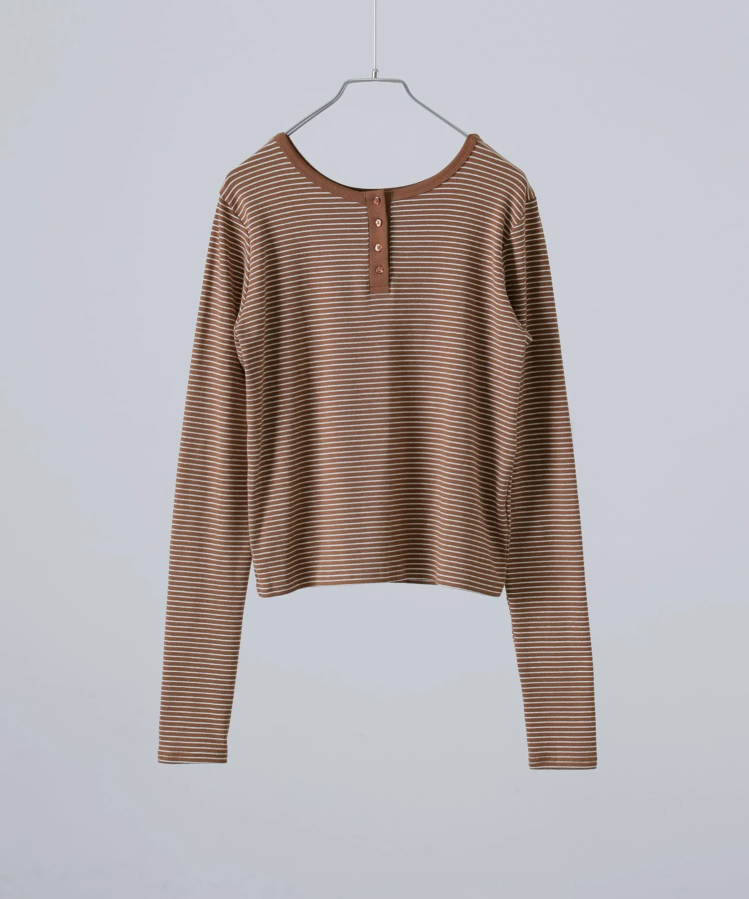 Henley neck 2way border long T