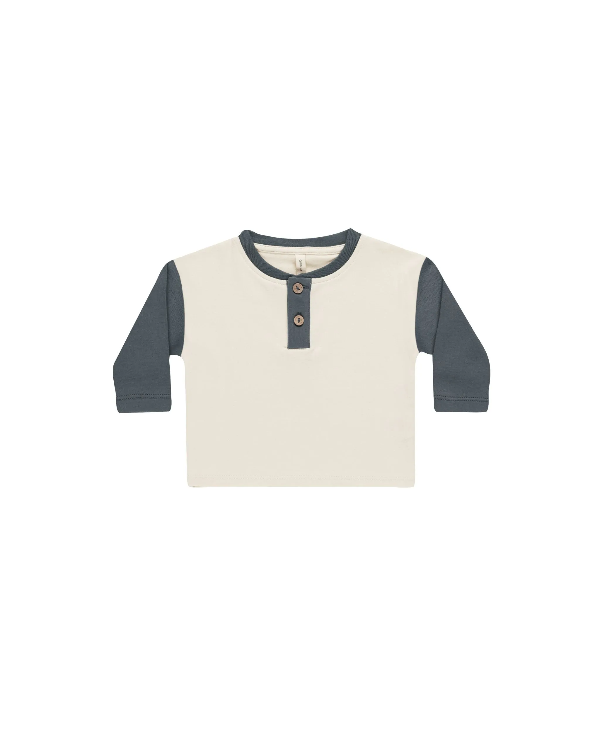 Henley Tee in Indigo/Natural
