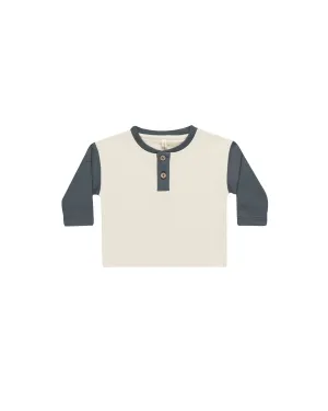Henley Tee in Indigo/Natural