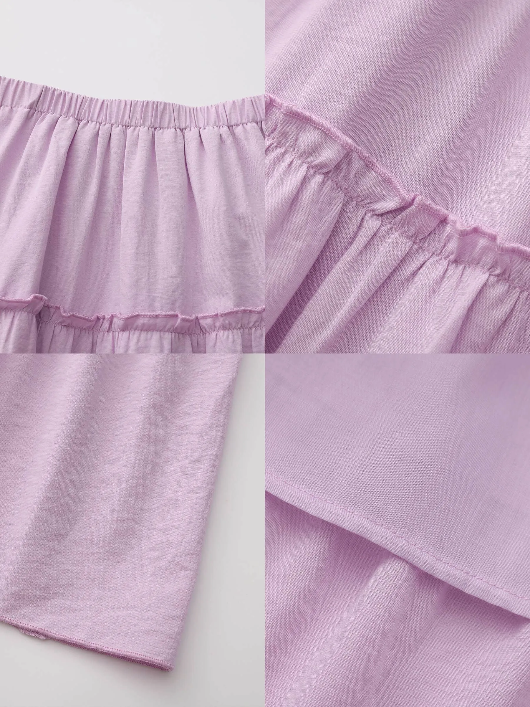 High-Waisted A-Line Maxi Flowy Skirt: Purple / L