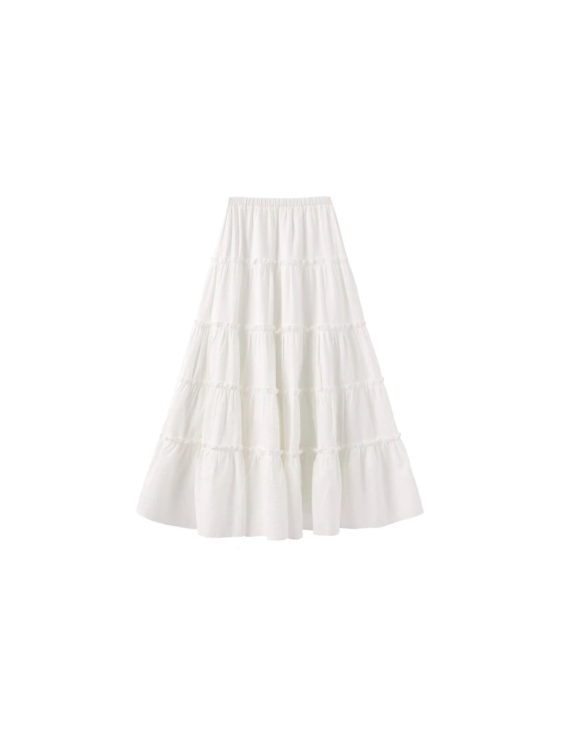 High-Waisted A-Line Maxi Flowy Skirt: Purple / L