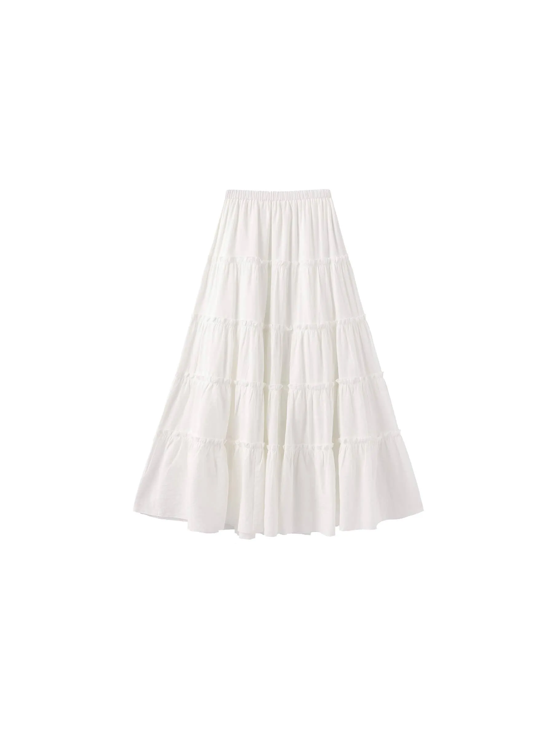 High-Waisted A-Line Maxi Flowy Skirt: Purple / L