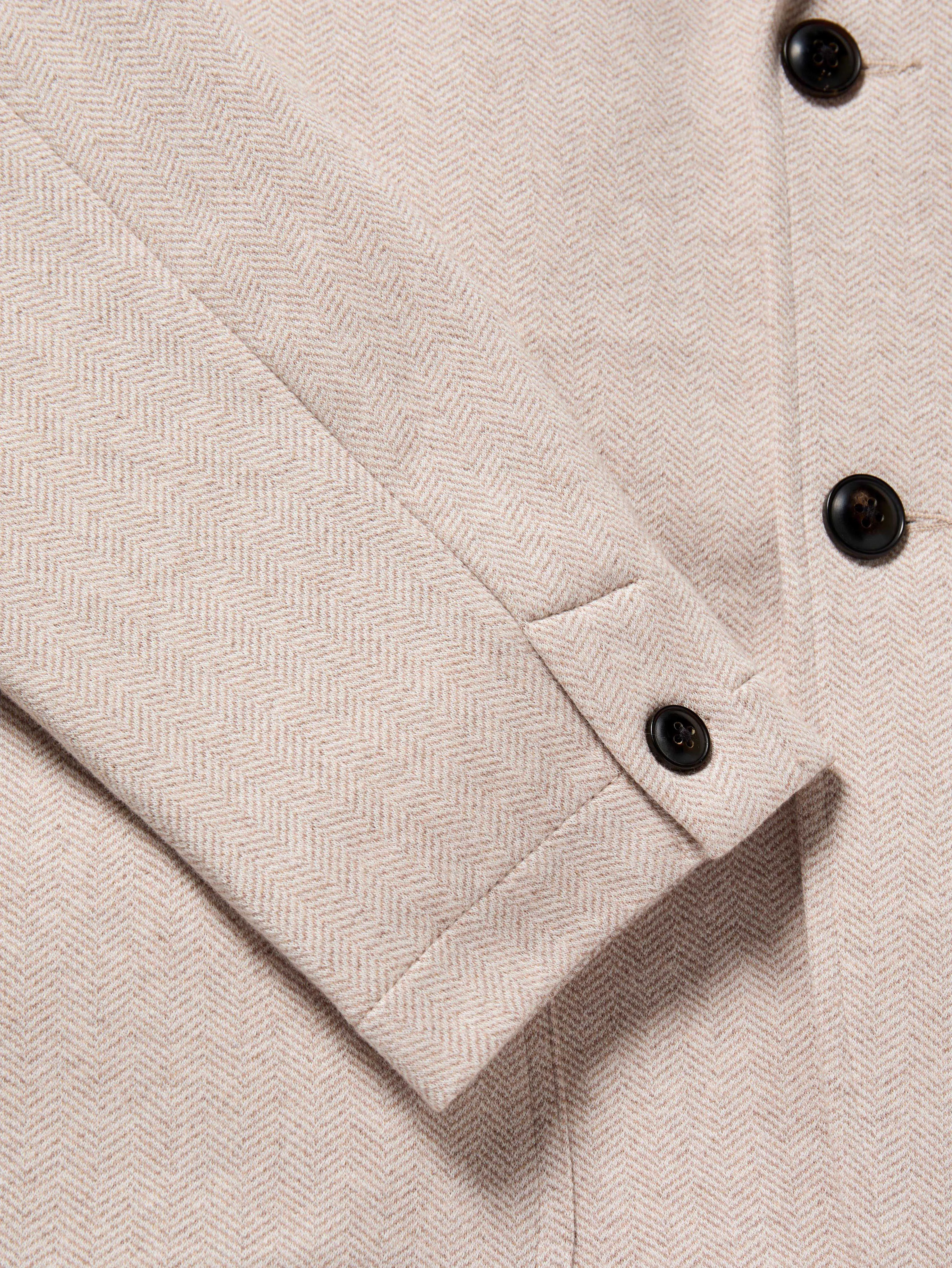 Inlet Knit Tweed Blazer - Khaki Stone Herringbone