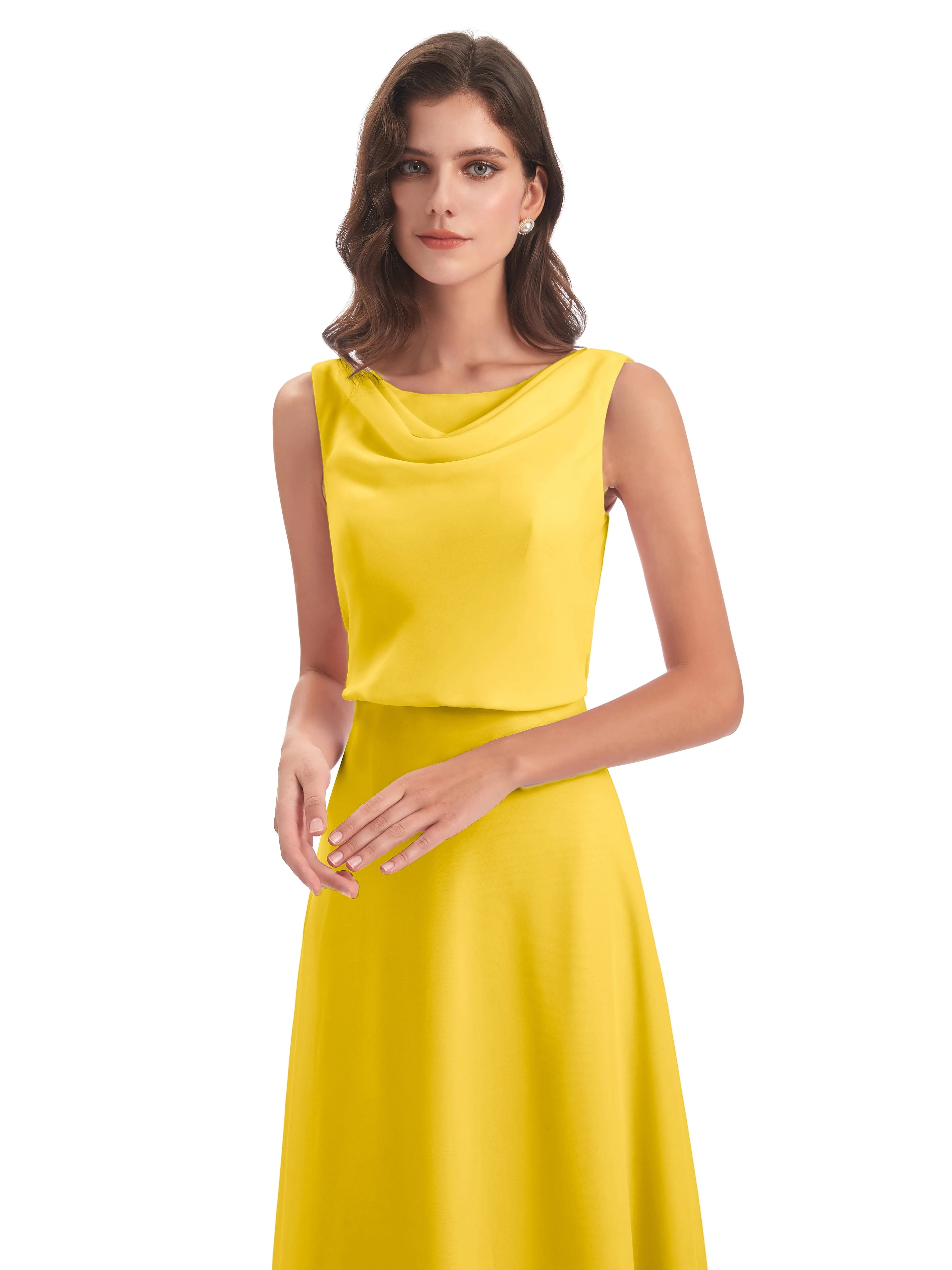 Layla Sheath Scoop V Back Chiffon Long Bridesmaid Dresses