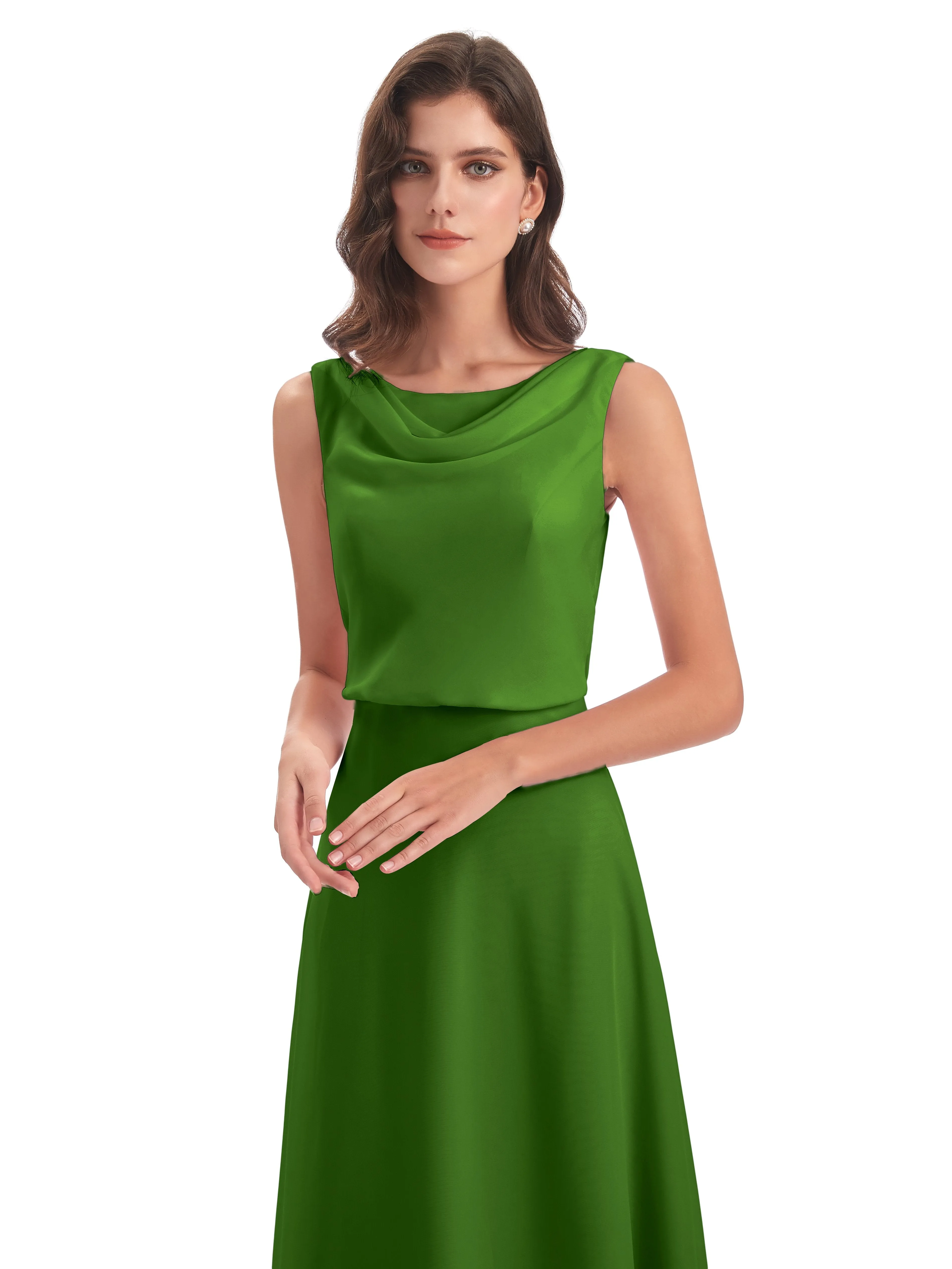 Layla Sheath Scoop V Back Chiffon Long Bridesmaid Dresses