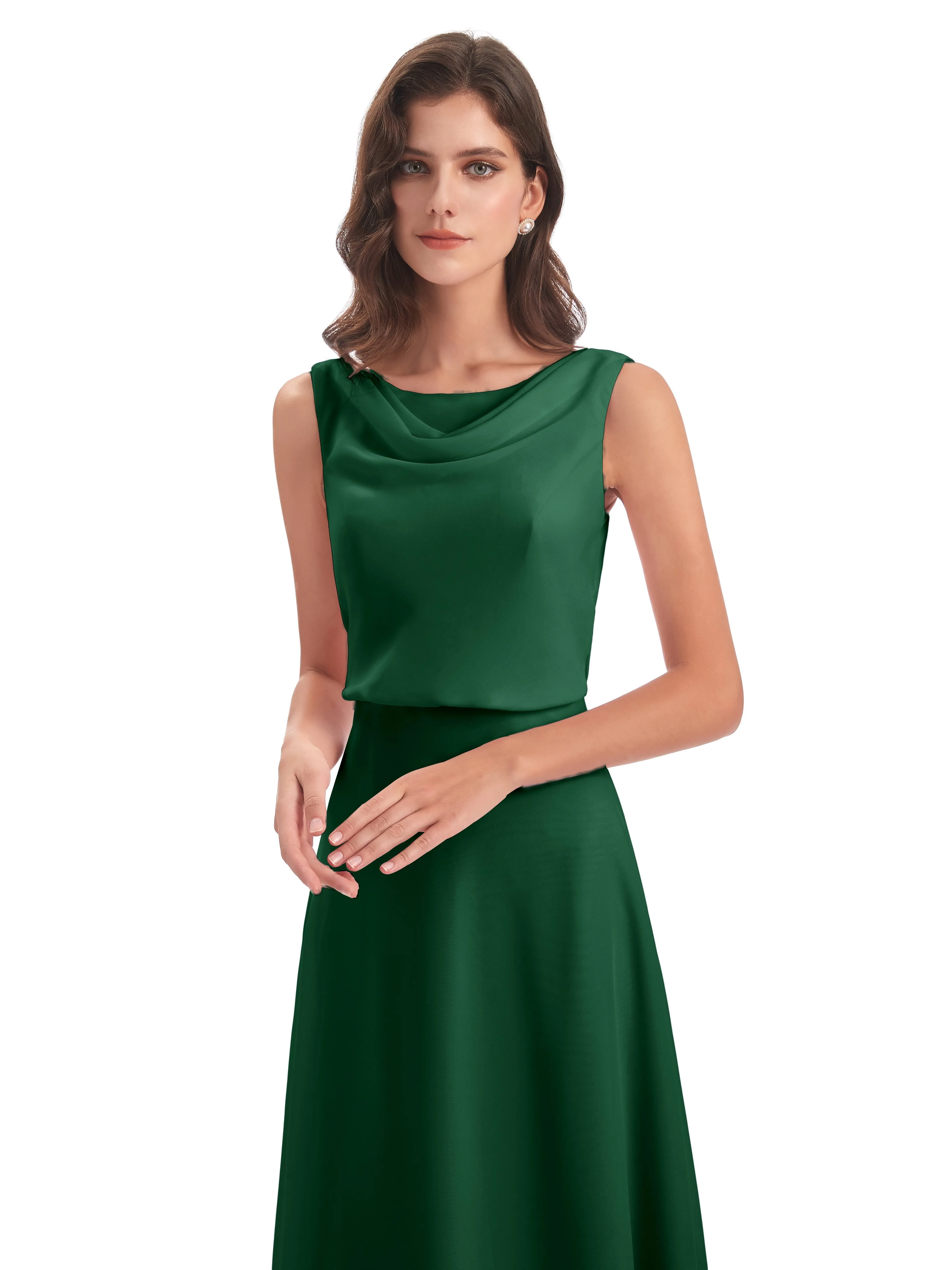 Layla Sheath Scoop V Back Chiffon Long Bridesmaid Dresses