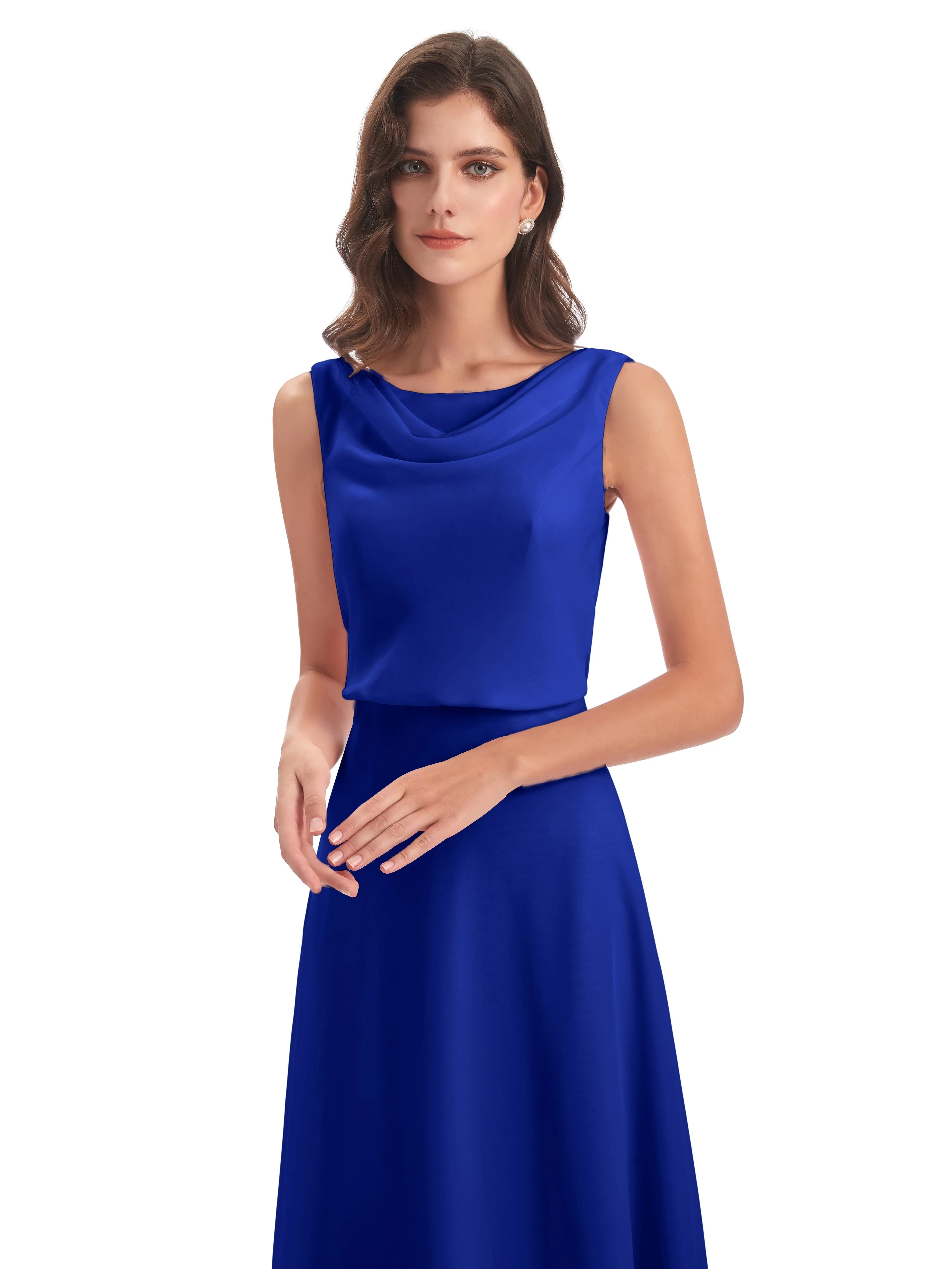 Layla Sheath Scoop V Back Chiffon Long Bridesmaid Dresses