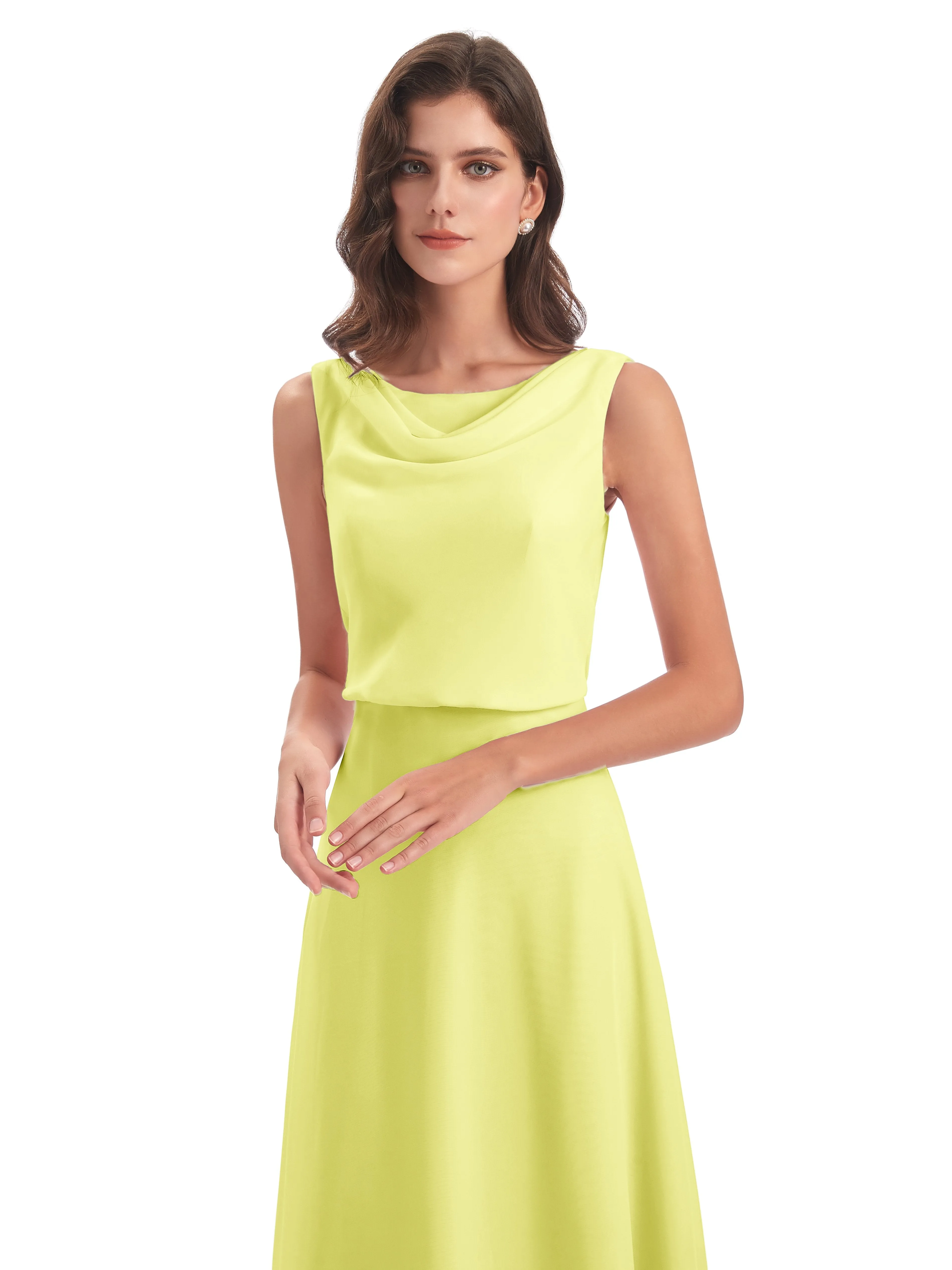 Layla Sheath Scoop V Back Chiffon Long Bridesmaid Dresses