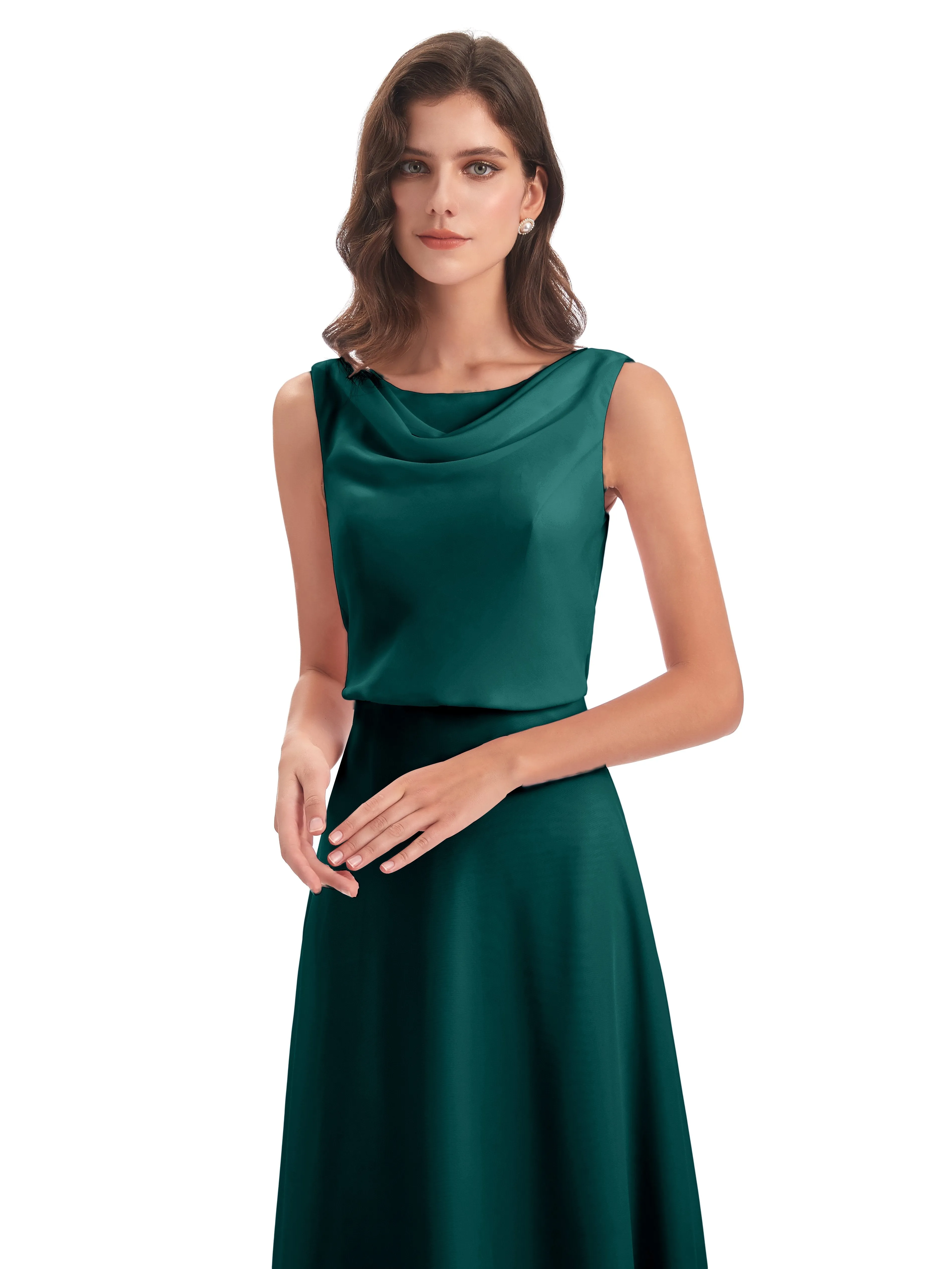 Layla Sheath Scoop V Back Chiffon Long Bridesmaid Dresses