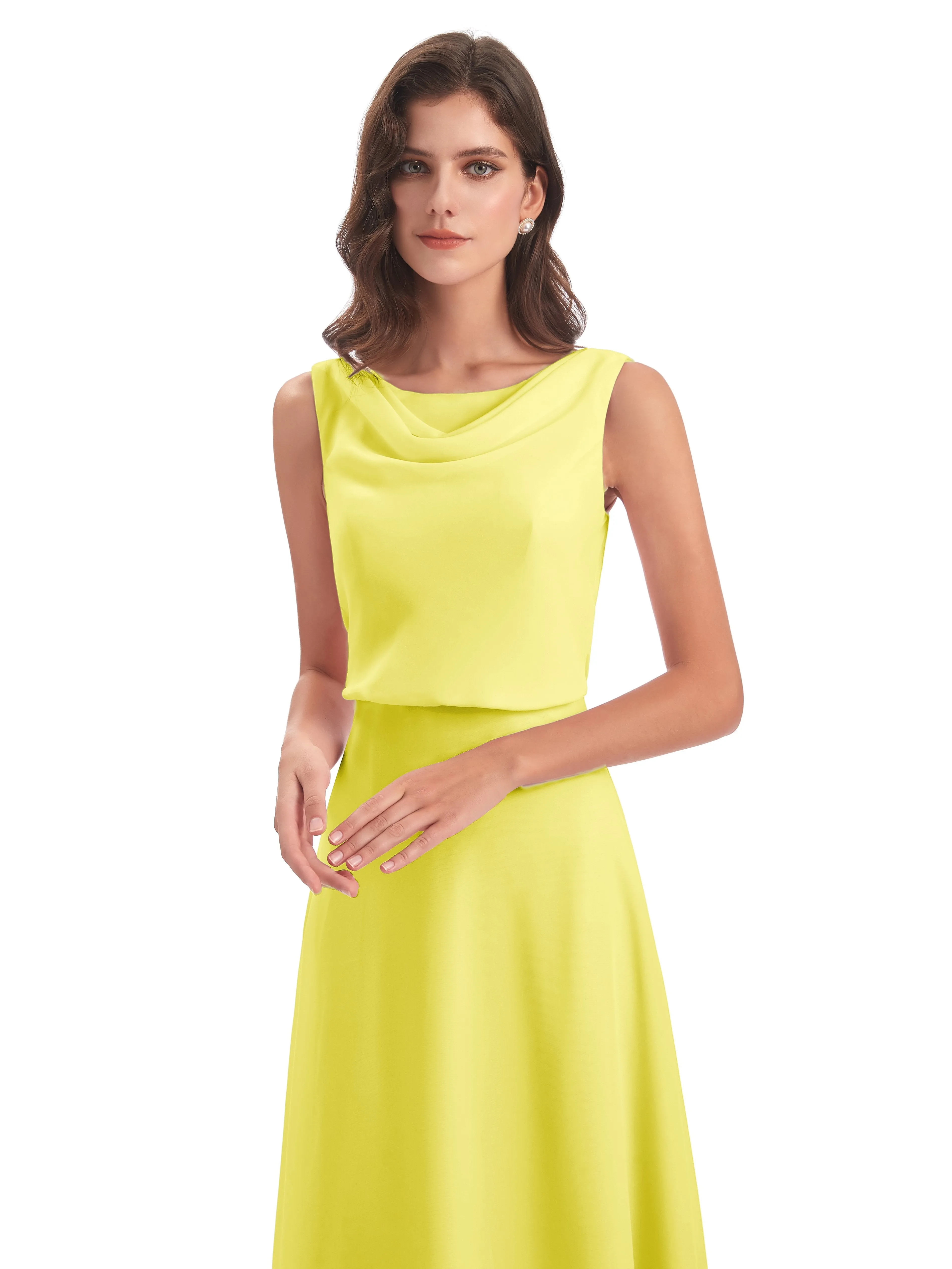 Layla Sheath Scoop V Back Chiffon Long Bridesmaid Dresses