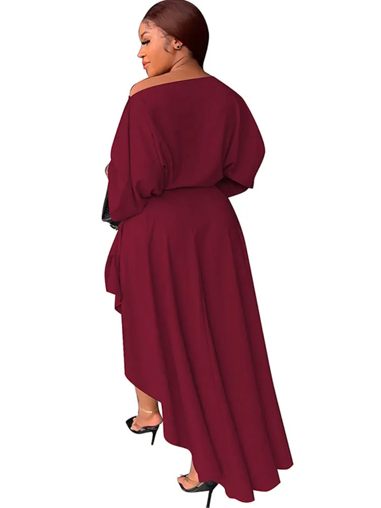Long Sleeve Ruched Maxi Dresses