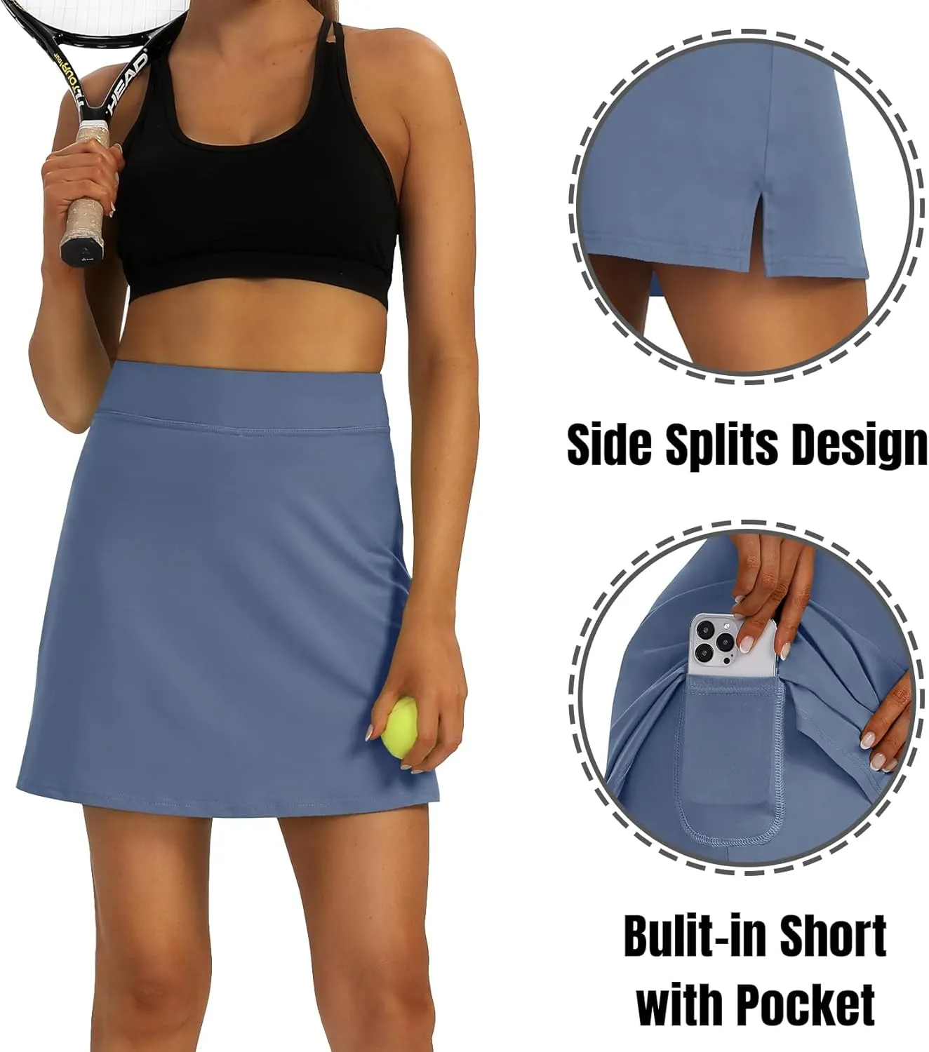 LXNMGO Women's Active Athletic Skort Lightweight Tennis Skirt for Women Summer Golf Workout Running Sports Skorts with Pocket