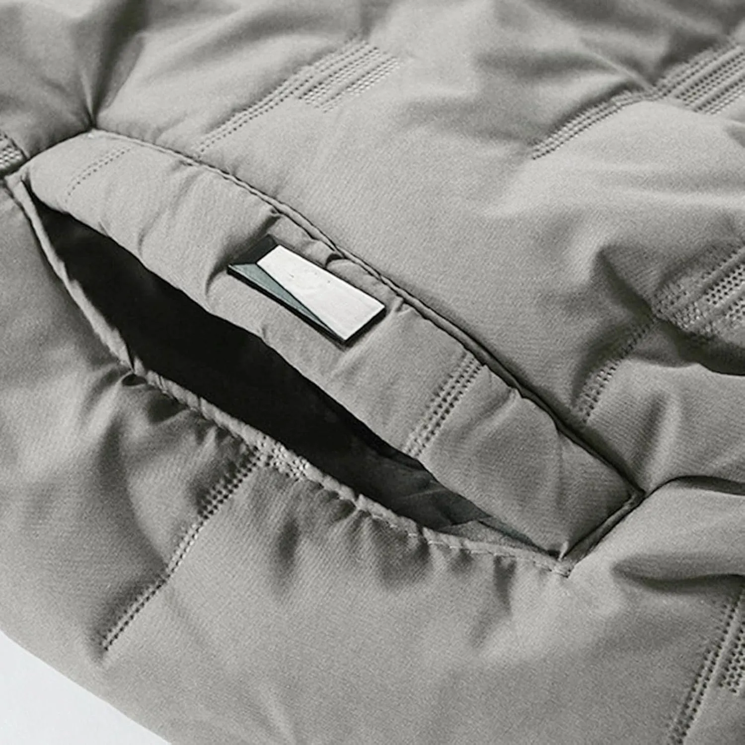 Mens Autumn And Winter Fashion Casual Solid Color Padded Warm Cotton Coat Cotton Padded Long Winter for Men