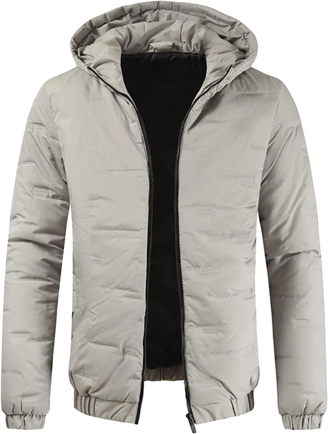 Mens Autumn And Winter Fashion Casual Solid Color Padded Warm Cotton Coat Cotton Padded Long Winter for Men
