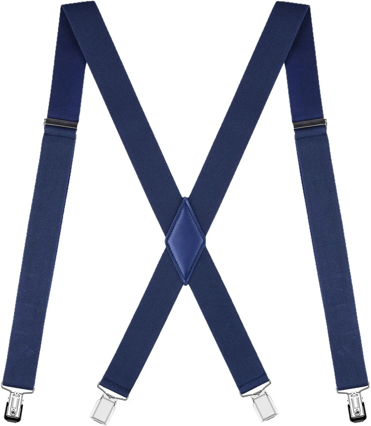 Mens Suspenders X Back Adjustable 1.4'' Wide with Heavy Duty Clips