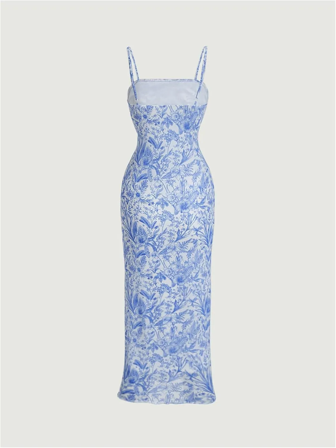 Milumia Women's Floral Print Camisole Dress Backless Bodycon Long Dresses